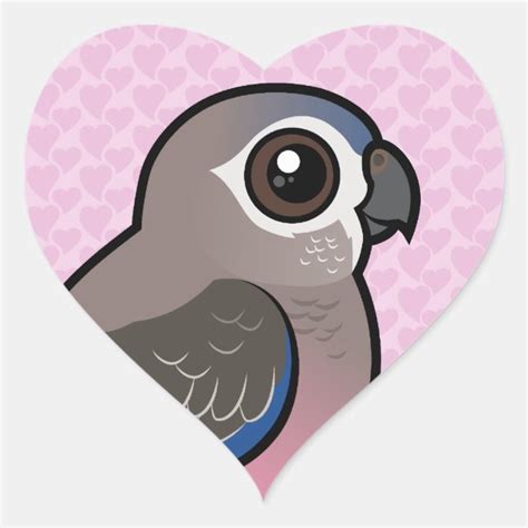 Bourkes Parrot Heart Sticker Cute Bird Ts