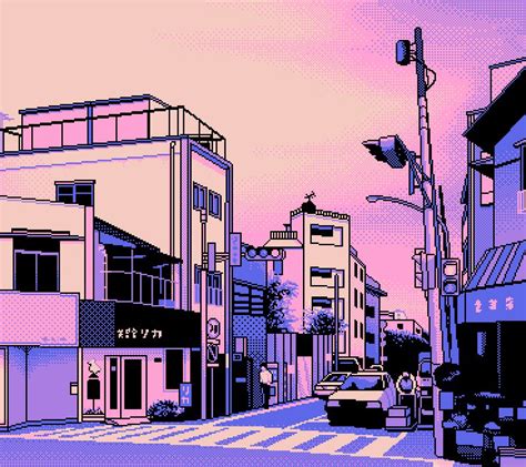 My Kind Of Town Pixel Art Vaporwave Art Vaporwave