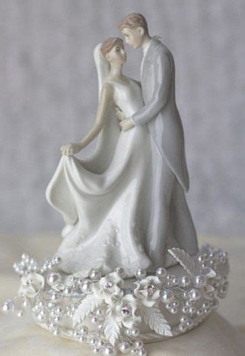 Rose And Pearls First Kiss Wedding Cake Topper Traditional Wedding
