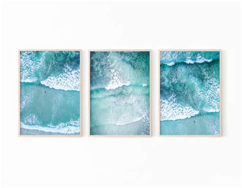 Ocean Art Print Set Of 3 Prints Ocean Print Download Beach Etsy