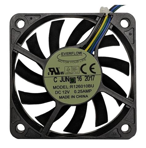 Everflow 60x60x10mm 12 Volt Dc Fan With Pwm Function Coolerguys