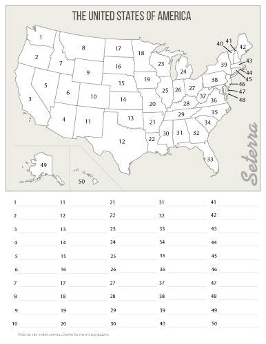 Us State Capitals Quiz Printable