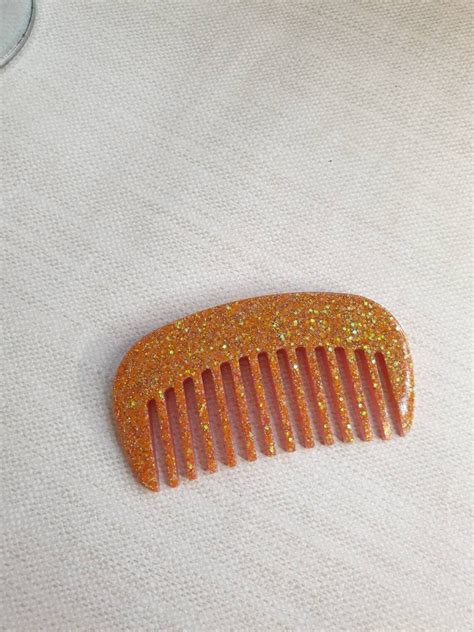 Orange Glitter Resin Hair Comb With Matching Barrette Hair Etsy