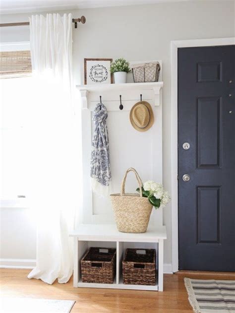 Make a doorstop out of a brick. Modern Rustic Living Room Makeover with a DIY hall tree ...