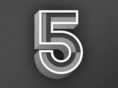 It is the natural number following 4 and preceding 6, and is a prime number. Dribbble - The Number 5 by Matthew Herald