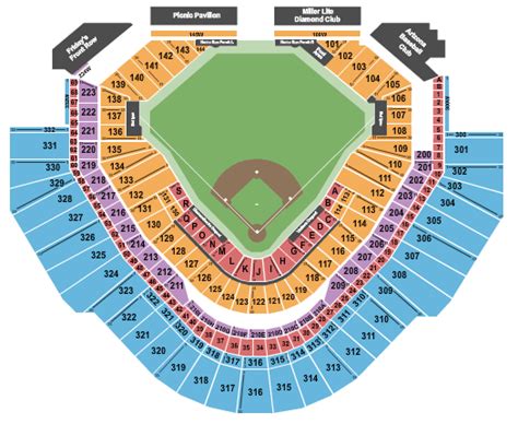 Chase Field Seating Chart Rows Seats And Club Seats