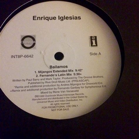 Enrique Iglesias Bailamos Remixes 1999 Vinyl Discogs