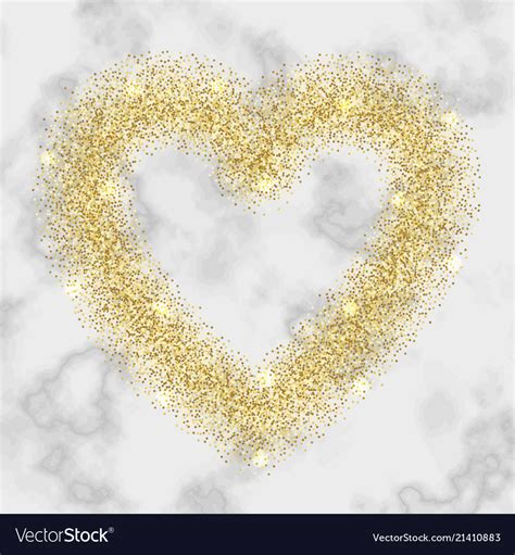 Luxury Gold Glitter Heart Frame Royalty Free Vector Image