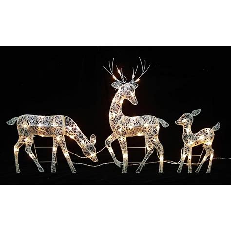 30 In Glittered Doe Fawn With Reindeer Lighted Christmas