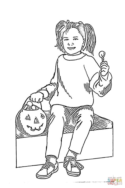 Girl With Candy Coloring Page Free Printable Coloring Pages