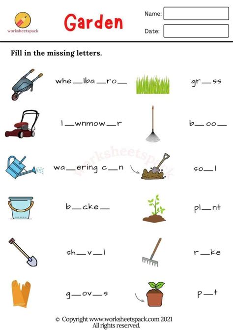 Garden Vocabulary Worksheets Printable And Online Worksheets Pack Vocabulary Worksheets