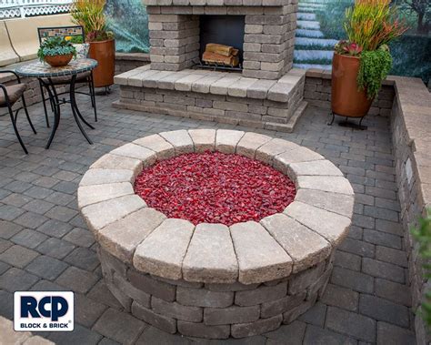Unique Fire Pit With Red Fire Glass Check Out All The Other Colors We Have Available For Your