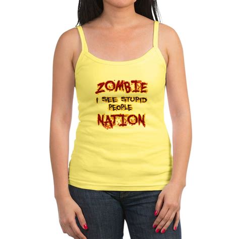 Tshirt Zombie Nation I See Stupid People Jr Spaghetti Tank Zombie Nation I See Stupid Peop Jr