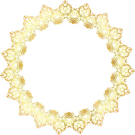 Gold Abstract Elegant Frame No Background Icons Png Transparent Background Circle Borders