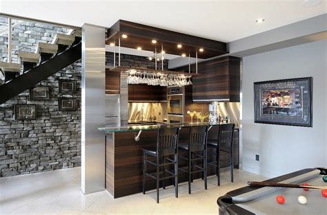 Beautiful Basement Bar Makes Use Of Space Under The Stairs 27
