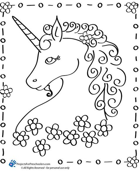 printable unicorn coloring page  projectsforpreschoolerscom unicorn pictures