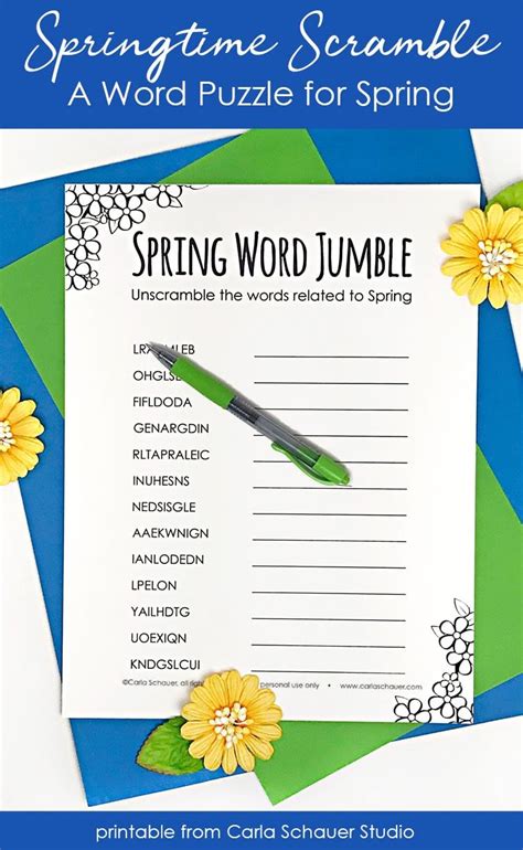 Spring Word Scramble Printable Spring Words Word