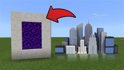 How To Make A Portal To The City Dimension In Mcpe Minecraft Pe Youtube