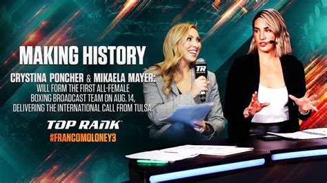 crystina poncher and mikaela mayer to call fights at franco vs moloney 3 broadcast women