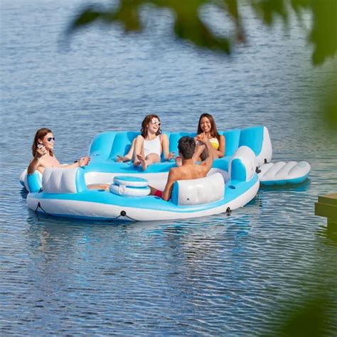 Huge Inflatable Floating Island 6 Person Oasis Lounge Pool Lake Party Water Raft 9932 Picclick