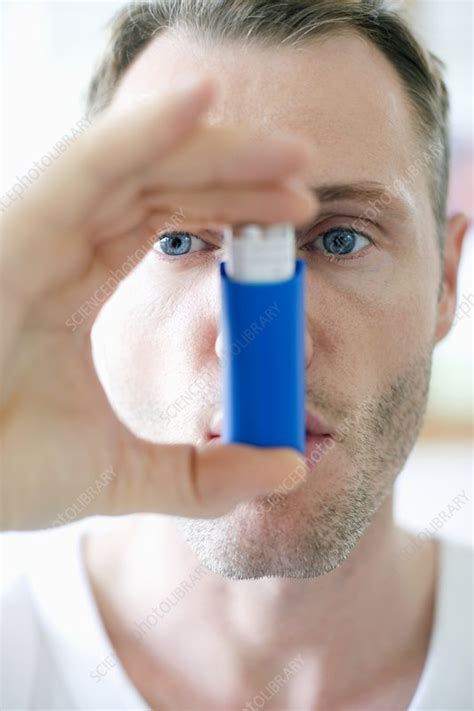 Asthalin inhaler is manufactured by cipla in india. Asthma inhaler use - Stock Image - F001/0621 - Science ...