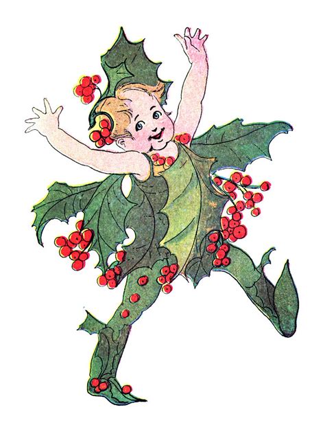 Free Vintage Clip Art Flower Fairies Christmas The