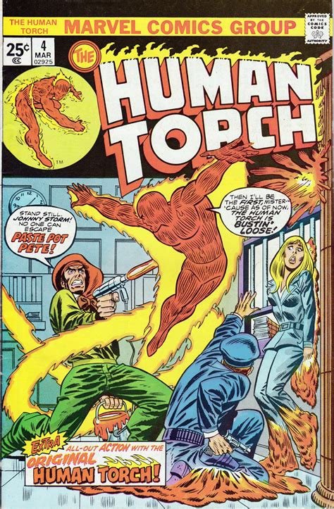 Human Torch 4 1st Series 1974 March 1975 Marvel Comics Grade Fine
