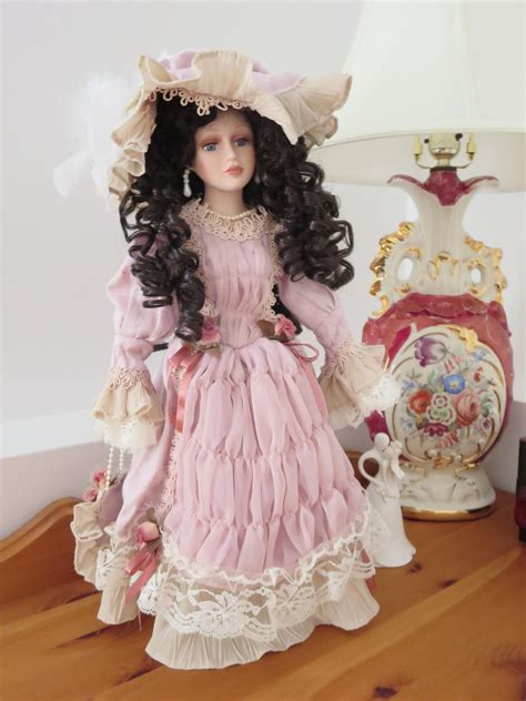 beautiful victorian genuine porcelain doll etsy canada soft pink dress flower dresses