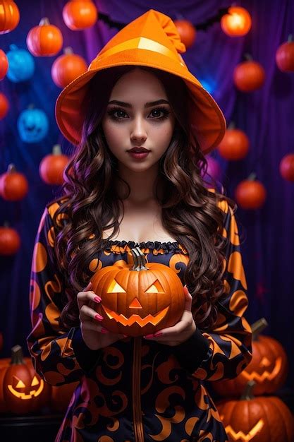 premium ai image halloween party beautifull girl costume