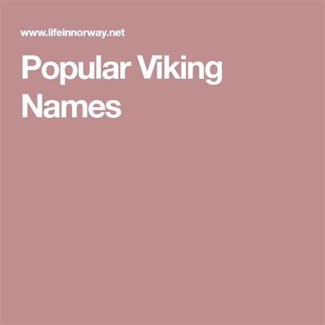 The Most Popular Viking Names Viking Names Scandinavian Baby