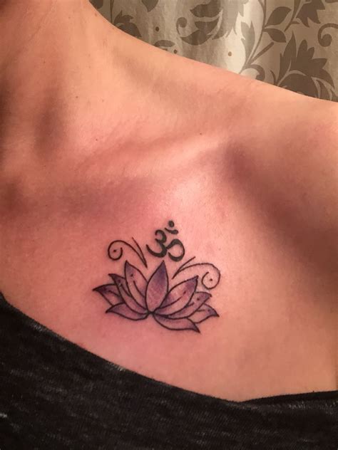 My New Ink In Love With The Symbolism Of The Lotus Flower And Om Lotus Tattoo Design Simple