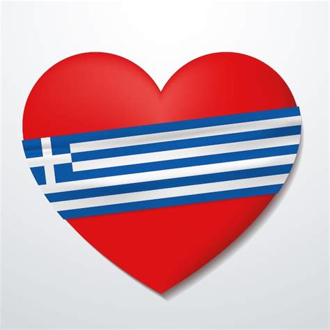 Premium Vector Heart With Greece Flag