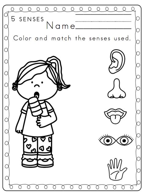 My Five Senses Coloring Pages Coloring Home