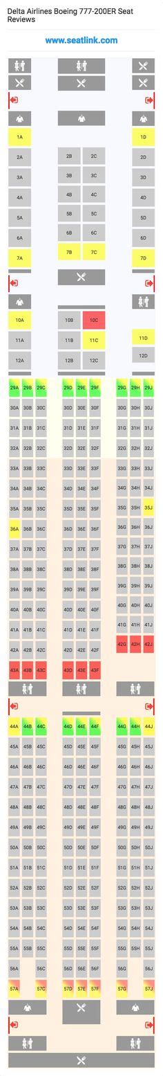 Delta Airlines Boeing 777 200er 777 Seat Map Airline Seating Charts
