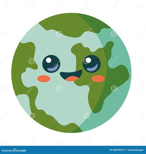 Planeta Tierra Kawaii Ilustración Del Vector Ilustración De Sonrisa