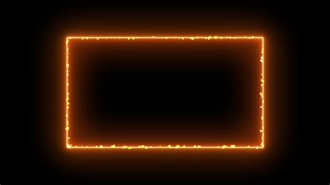 Neon Orange Frame On Black Background Stok Videosu 100 Telifsiz