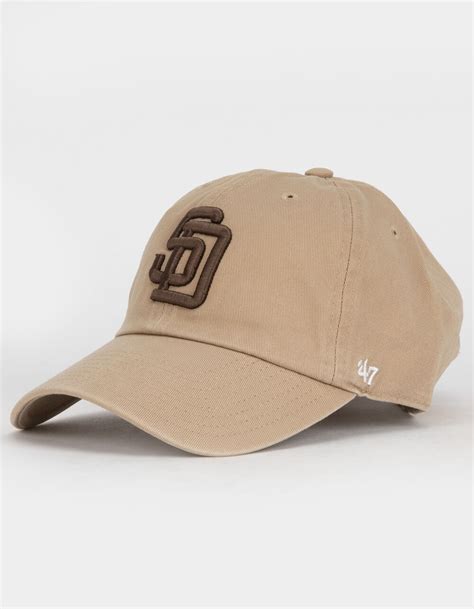 47 Brand San Diego Padres 47 Clean Up Strapback Hat Khaki Tillys