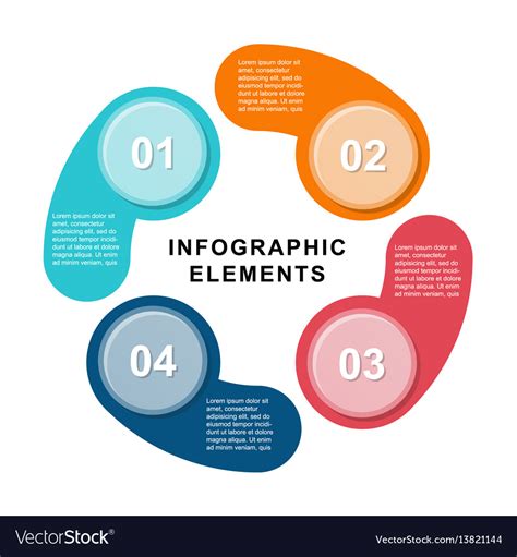 Infographic Circle Template With 4 Steps Parts Vector Image