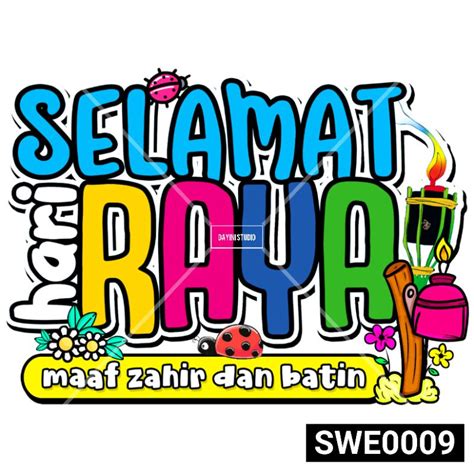 Sticker Raya 2024 Waterproof Kalis Air Selamat Hari Raya