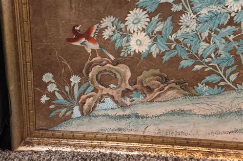 Early 19th Century Chinese Hand Painted Wallpaper Panels