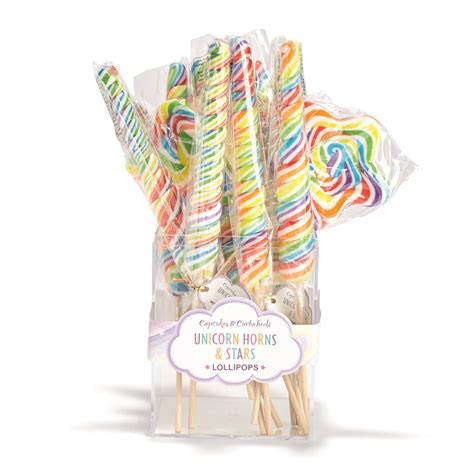 rainbow unicorn horn candy 48 pc un