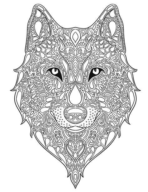Zen Wolf Coloring Page For Adults Fox Coloring Page Free Kids Coloring