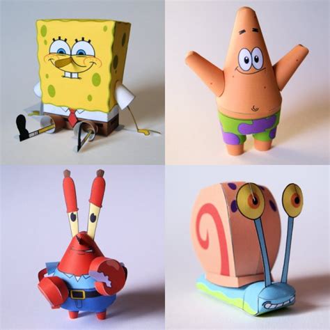 SpongeBob SquarePants Papercraft Roundup Tektonten Papercraft