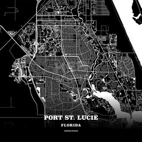 Port St Lucie Florida Usa Map Map Poster Poster Template Usa Map