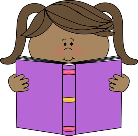 Little Girl Reading A Book Clip Art Little Girl Reading A Book Image