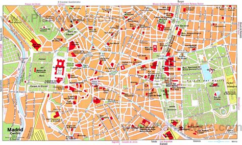 Street Map Madrid Centre Madrid City Centre Street Map Spain