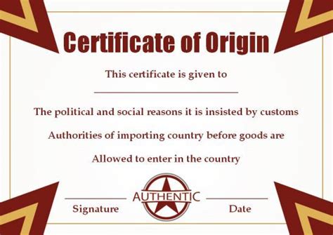 Certificate Of Origin Template 15 Free Editable And Fillable Templates