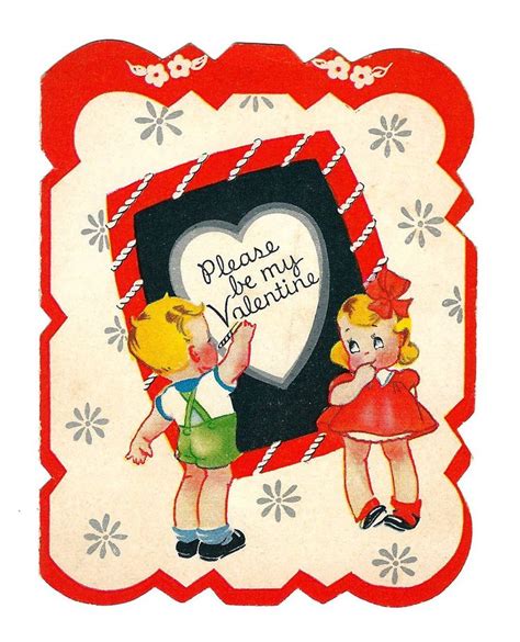 Vintage Childs Valentine Card Please Be My Valentine An A Meri Card