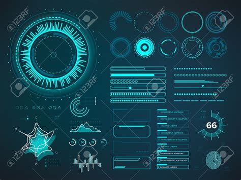 Futuristic User Interface Hud Infographic Vector Elements Digital