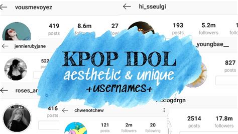 Aesthetic And Unique Usernames Kpop Ver Youtube